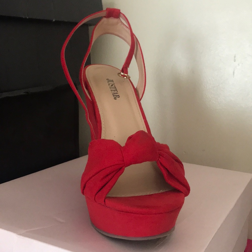 Red wedge heel sandal